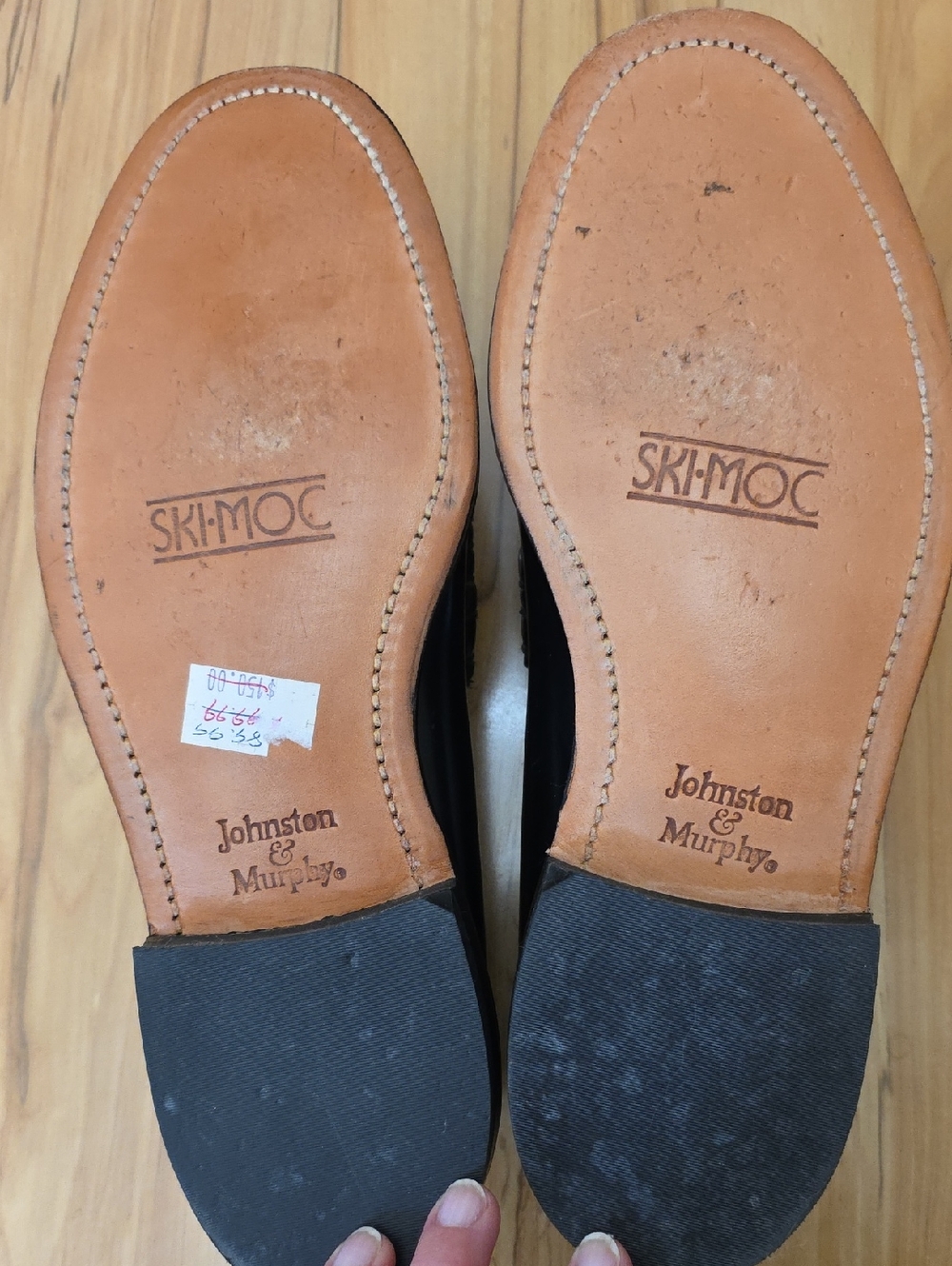 Johnston & Murphy ARISTOCRAFT Vintage Black Leather Penny Loafers Mens 9 - Picture 4 of 11